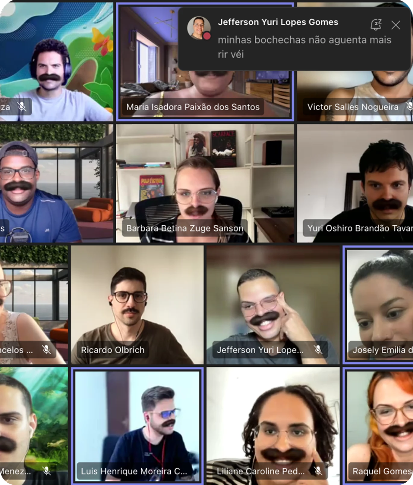 The design team together on a remote call